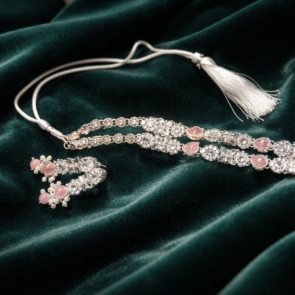 Turkish Long Mala Set Silver