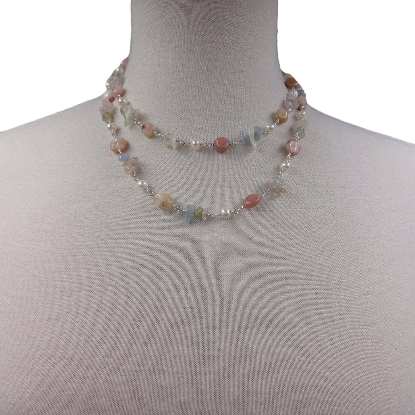 Pink Opal & Morganite Necklace