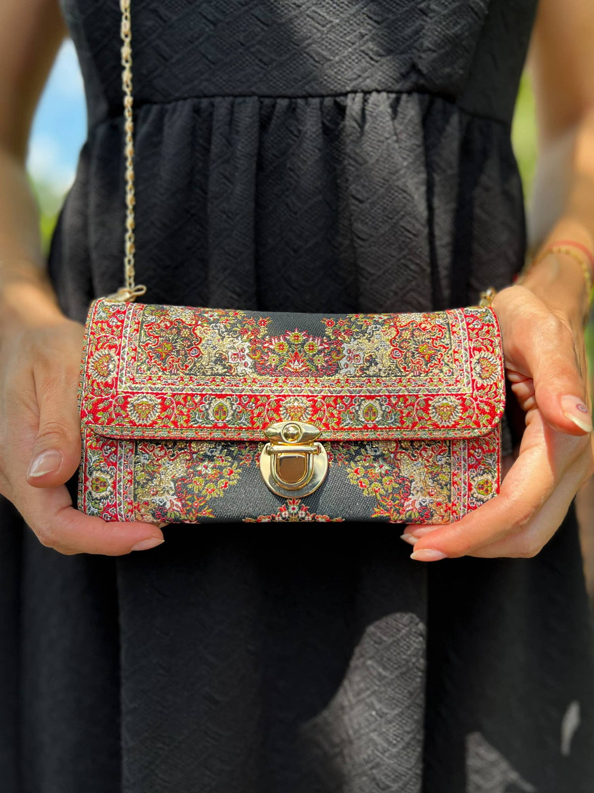Rug Design Crossbody Bag, Small Boho Shoulder Bag for Women