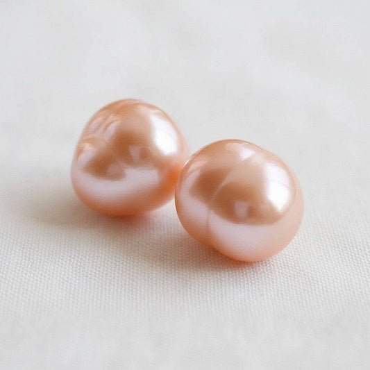 Baroque Iridescent Freshwater Pearl Stud Earrings
