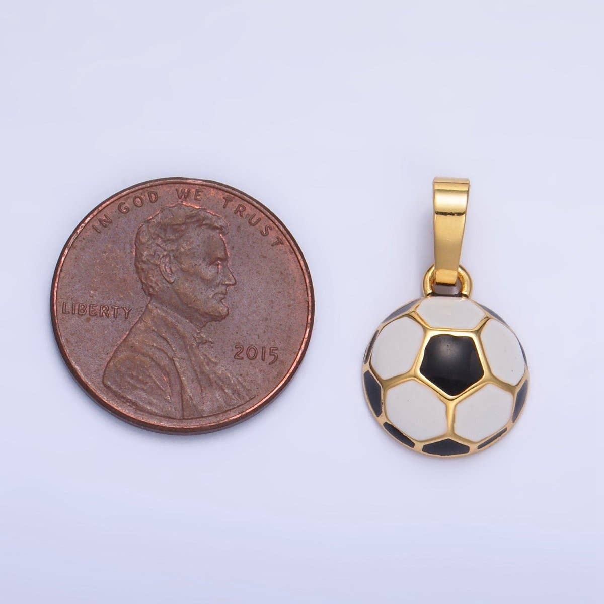 24K Gold Filled Soccer Football Sports Enamel Pendant