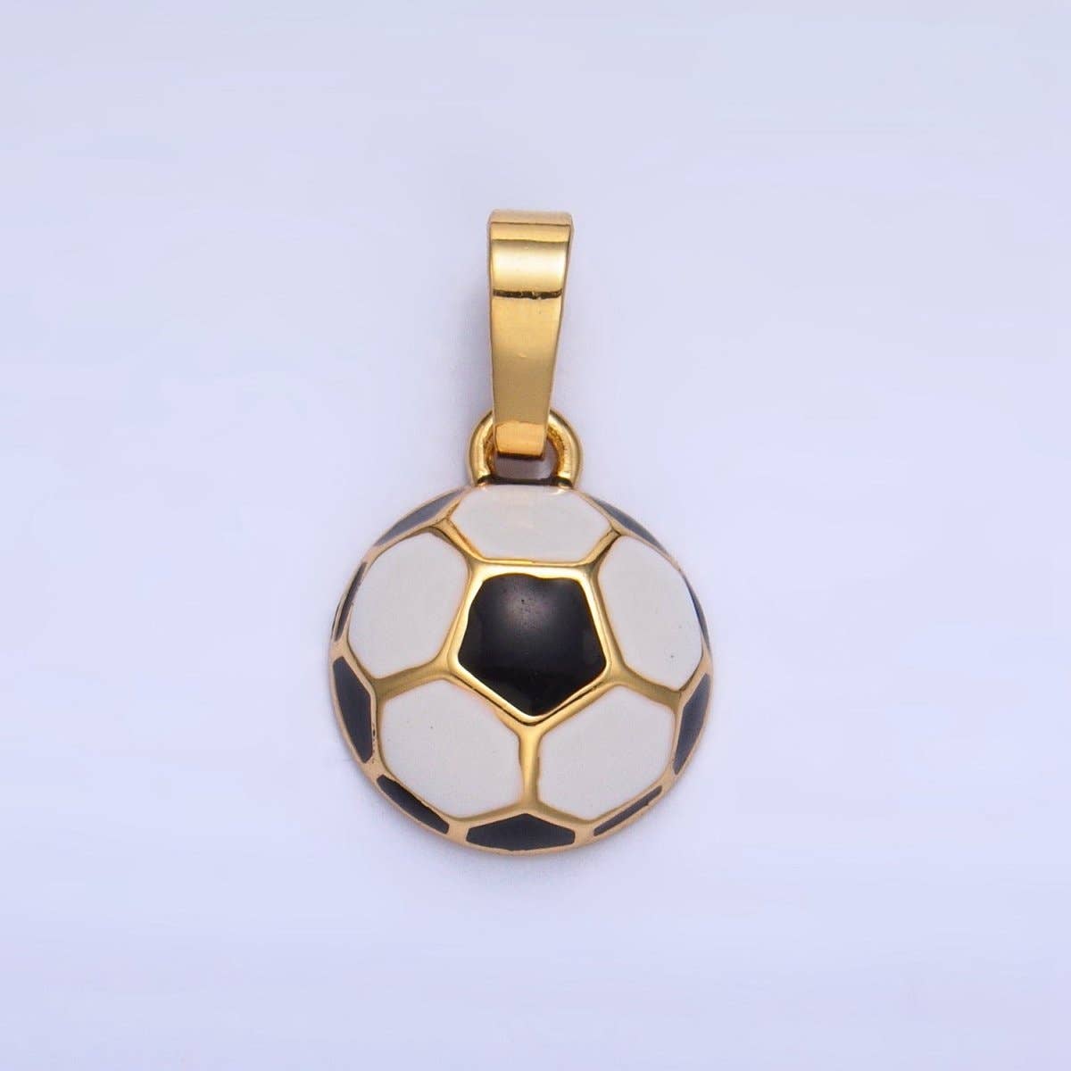 24K Gold Filled Soccer Football Sports Enamel Pendant
