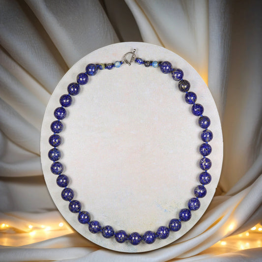 Lapis Lazuli Beaded Short Necklace