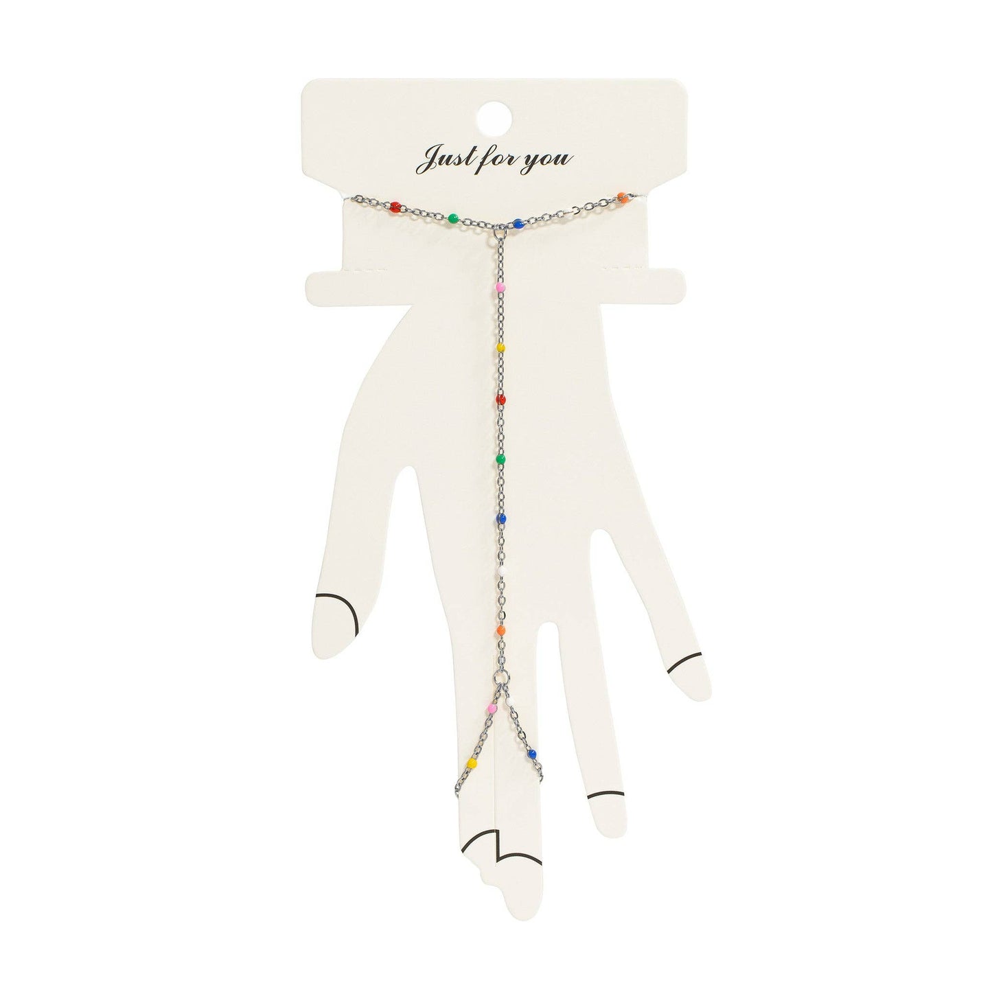 18K Gold PVD Stainless Steel Multi Color Hand Chain: Gold