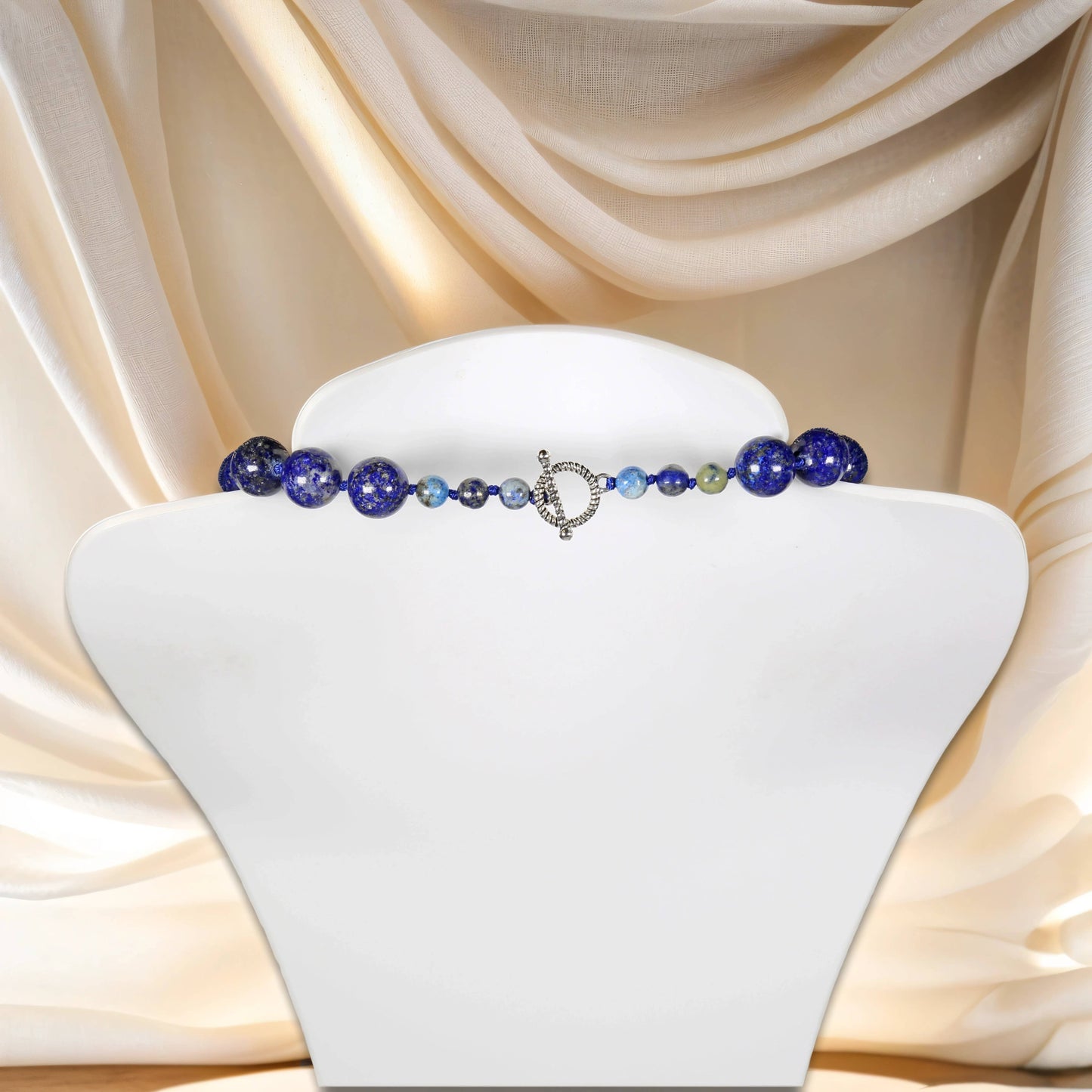 Lapis Lazuli Beaded Short Necklace