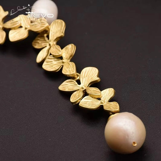Vintage Floral Freshwater Pearl Necklace