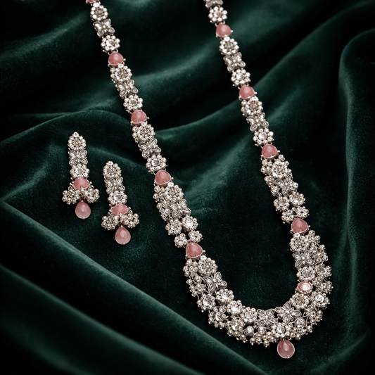 Turkish Long Mala Set Silver