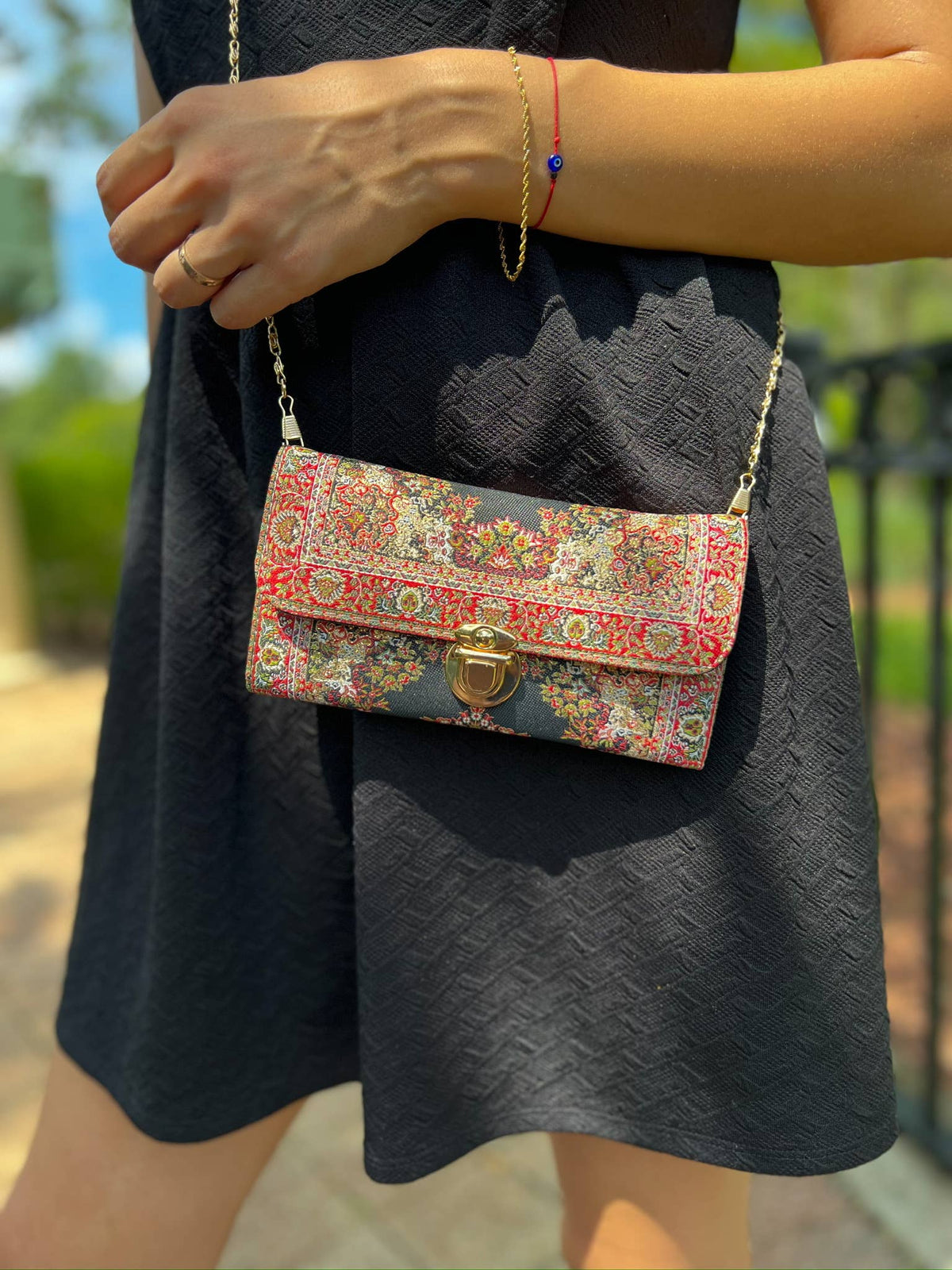 Rug Design Crossbody Bag, Small Boho Shoulder Bag for Women