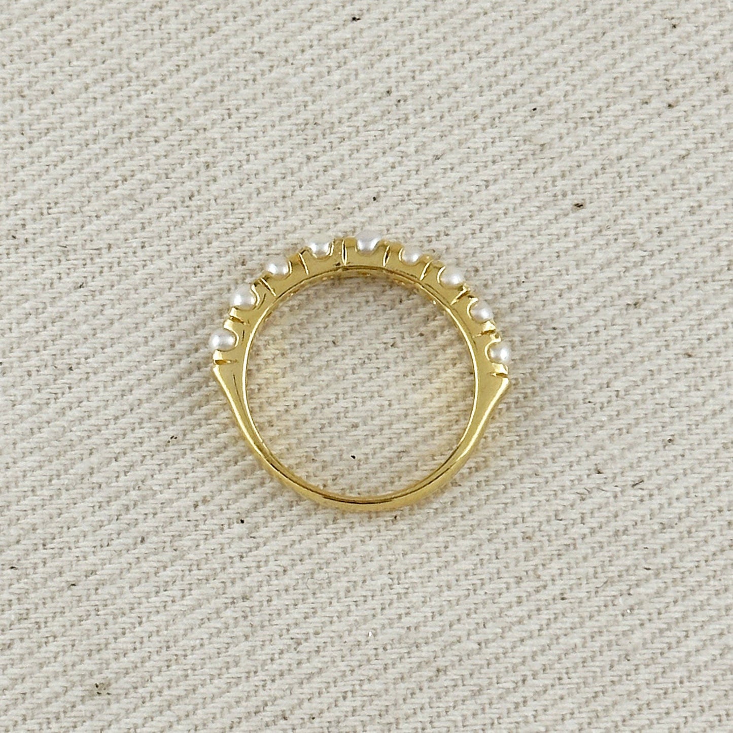 18k Gold Filled Fresh Water Pearl Band Ring