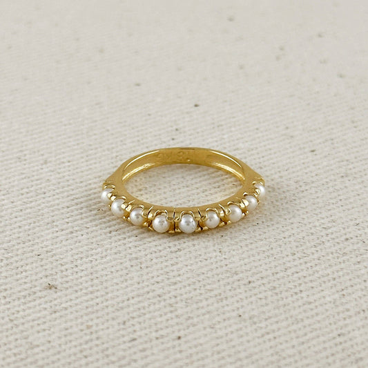 18k Gold Filled Fresh Water Pearl Band Ring
