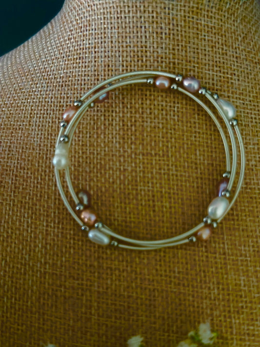 Freshwater Pearl & Sterling Silver Wrap Bracelet