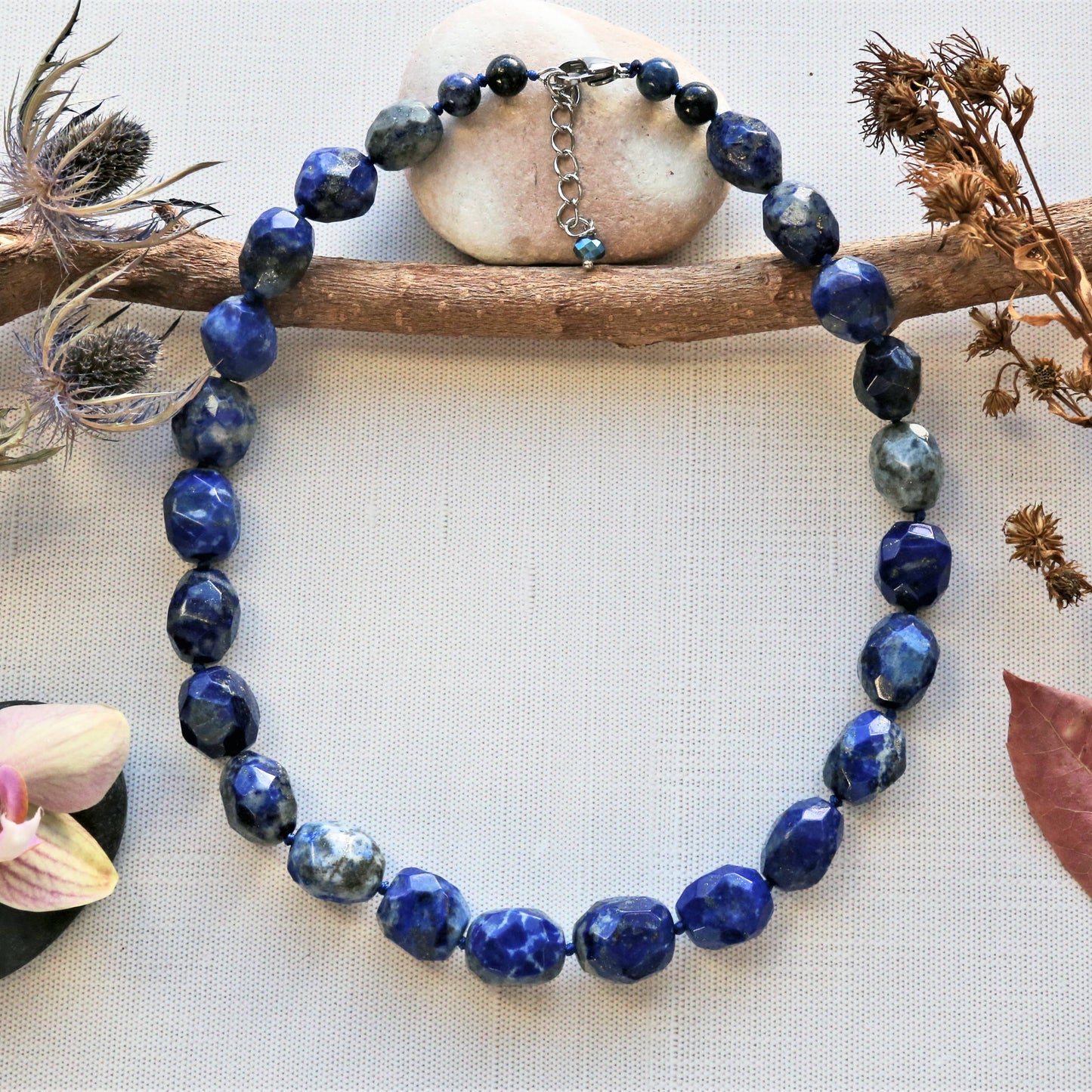 Faceted Lapis Lazuli Necklace