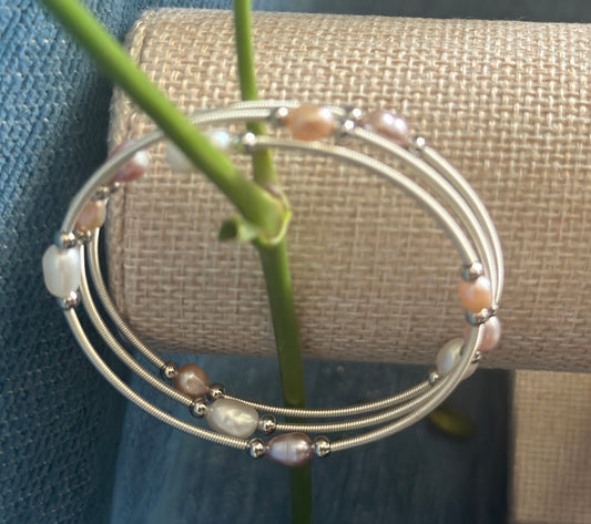 Freshwater Pearl & Sterling Silver Wrap Bracelet