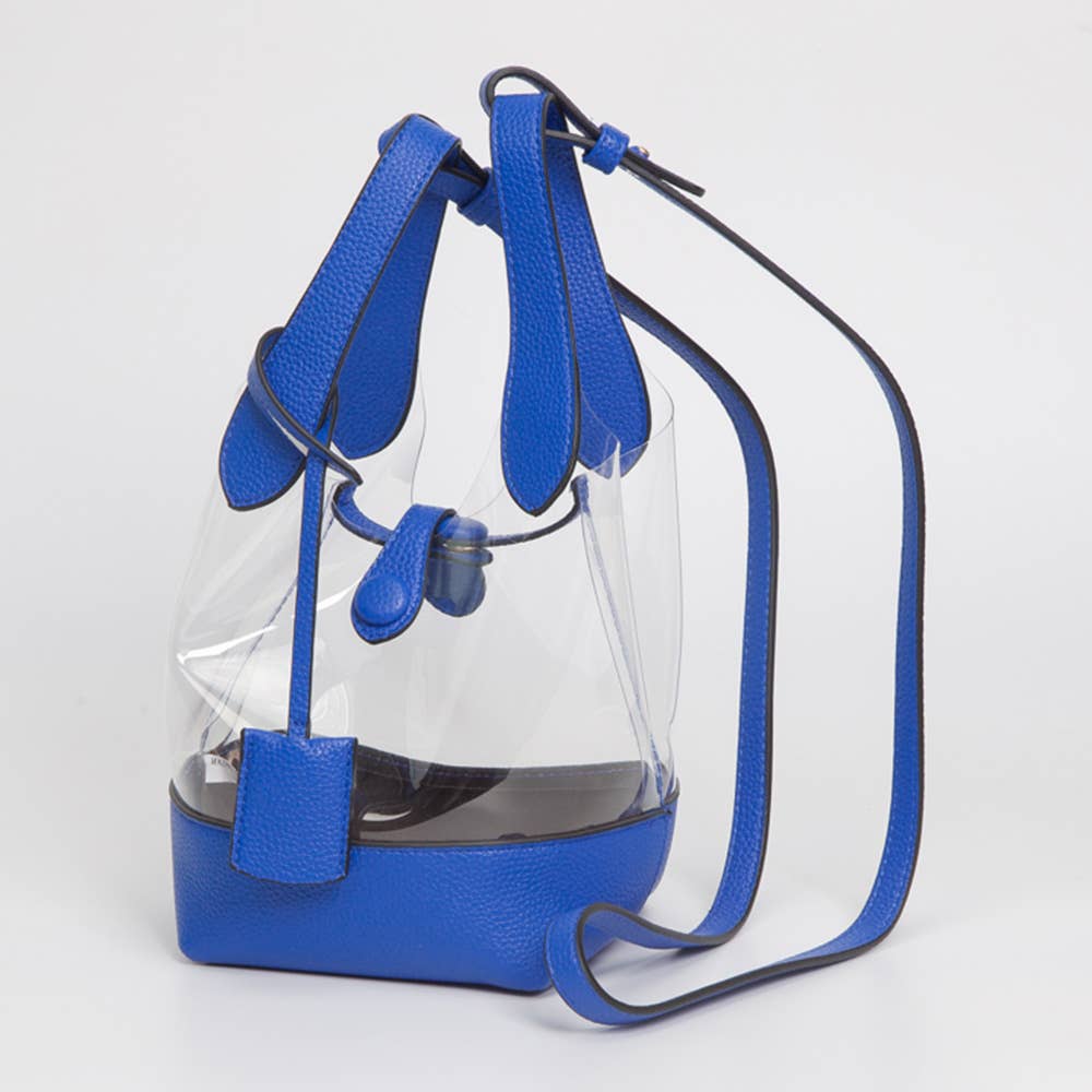 Transparent Bucket Shoulder Bag / Crossbody Bag: Clear,Purple