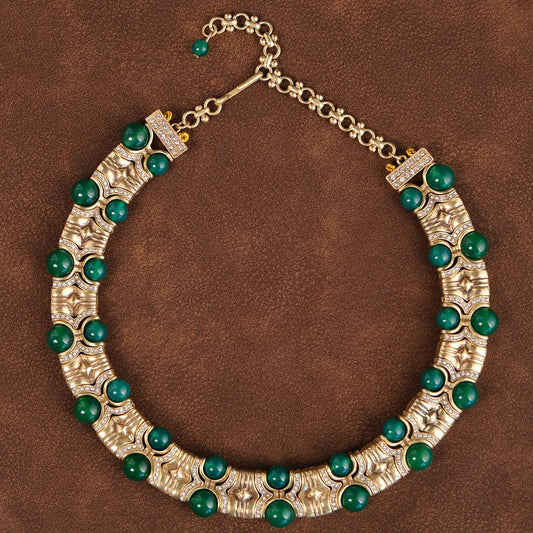 Vintage-Inspired Turquoise and Amber Pendant Necklace