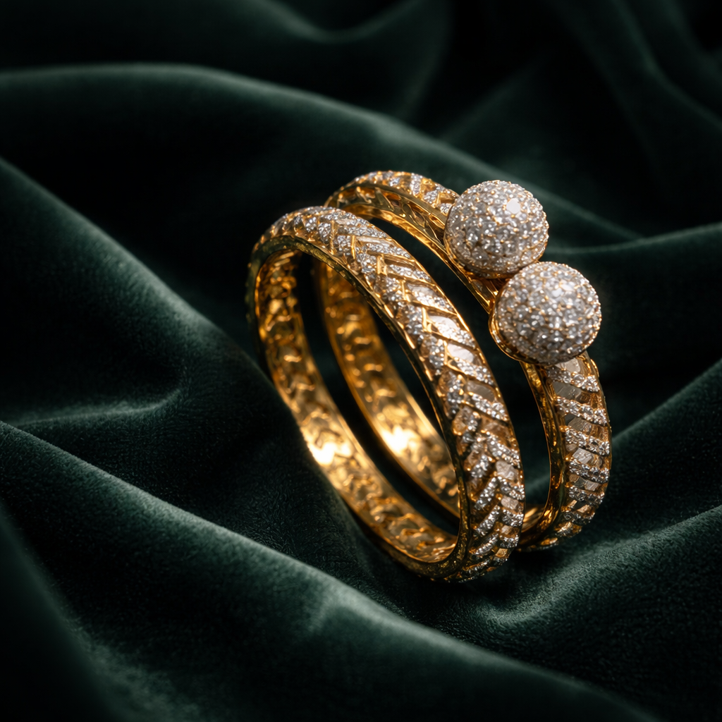 American Diamond Bangles Pair