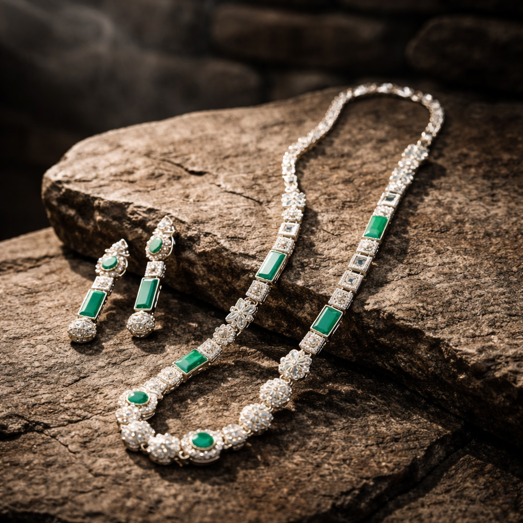 Trendy Egyptian mala with earrings
