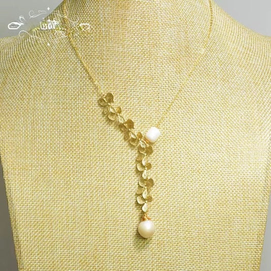 Vintage Floral Freshwater Pearl Necklace