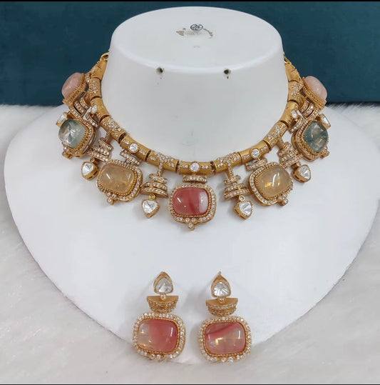 Premium Quality Necklace With Beautiful Earrings Unique Latest Design Sabyasachi Inspired Set Perfect For Wedding,
Party Wear