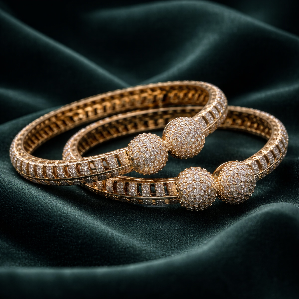 American Diamond Bangles Pair