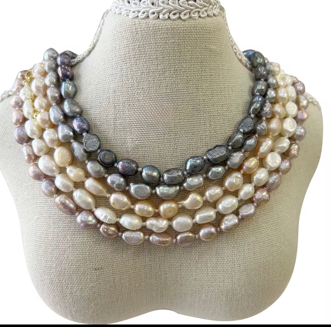 16-18 Inch 100% NATURE FRESHWATER Baroque
PEARL Choker NECKLACE-Good Quality-brass 18k Gold Plated , Clasp Waterproof 