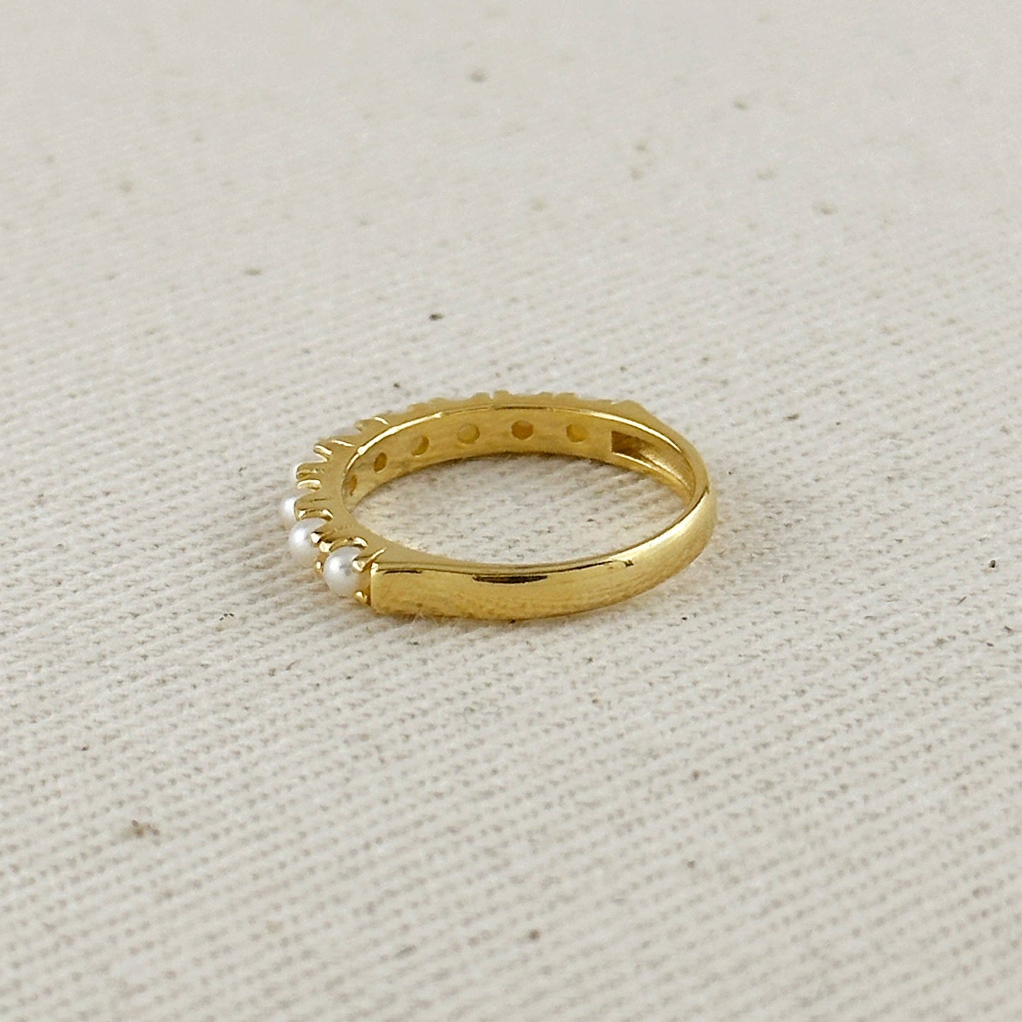 18k Gold Filled Fresh Water Pearl Band Ring