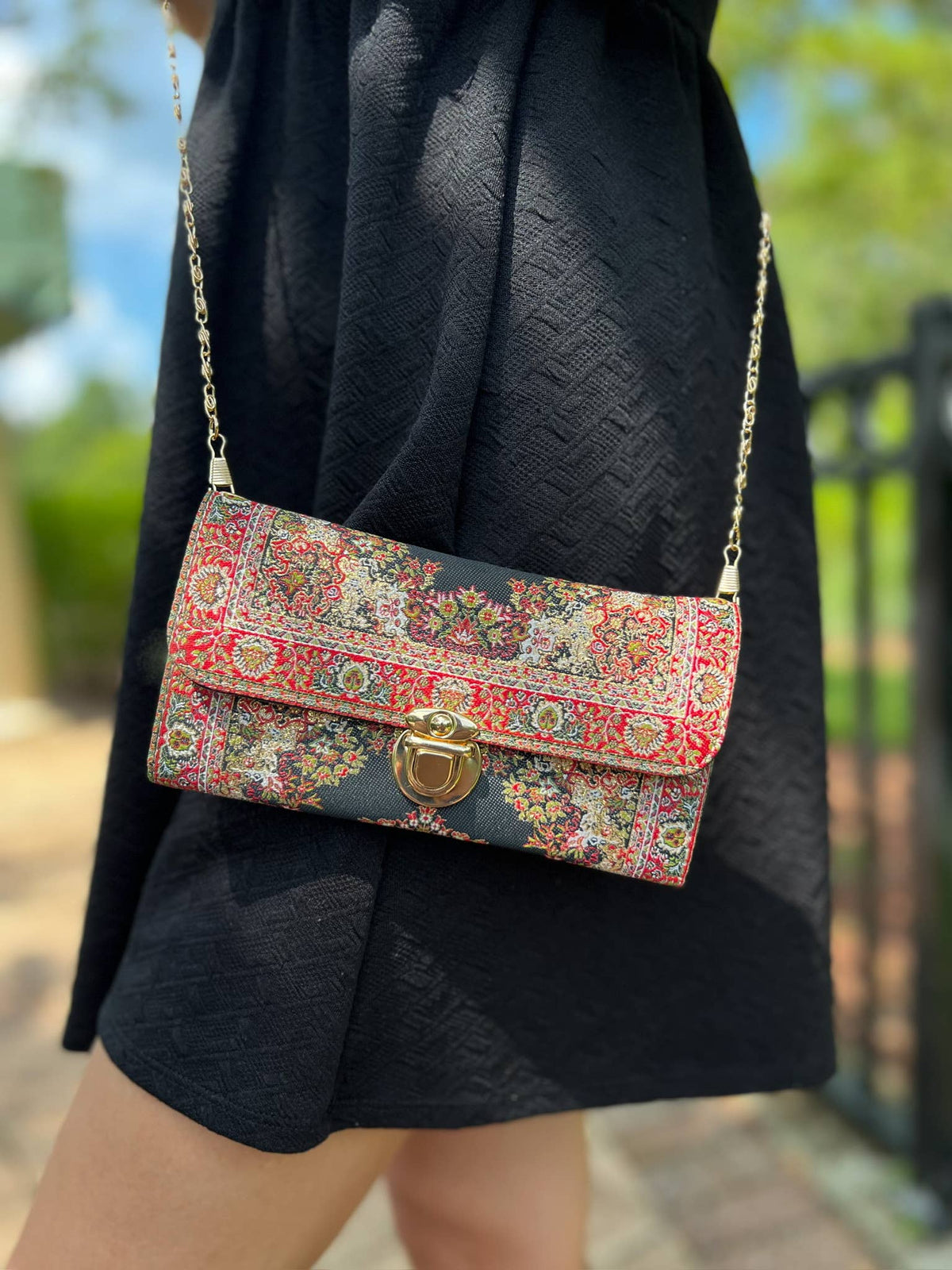 Rug Design Crossbody Bag, Small Boho Shoulder Bag for Women