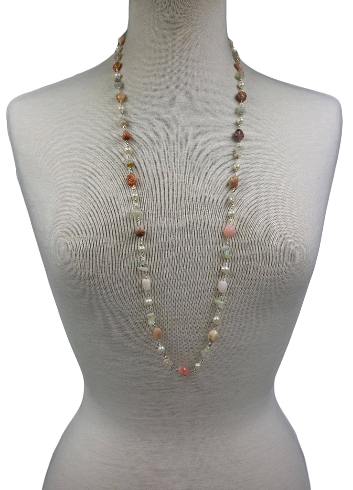 Pink Opal & Morganite Necklace