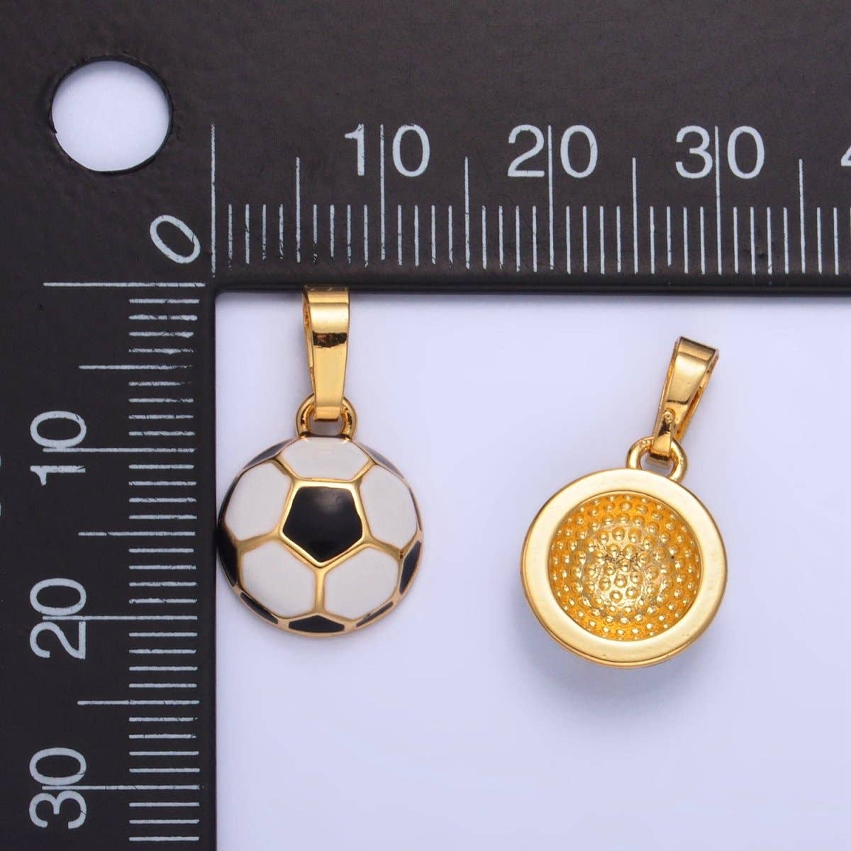 24K Gold Filled Soccer Football Sports Enamel Pendant